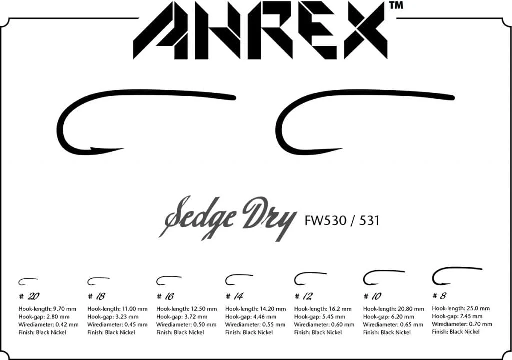 Ahrex FW530 Sedge Dry Hooks - Image 5