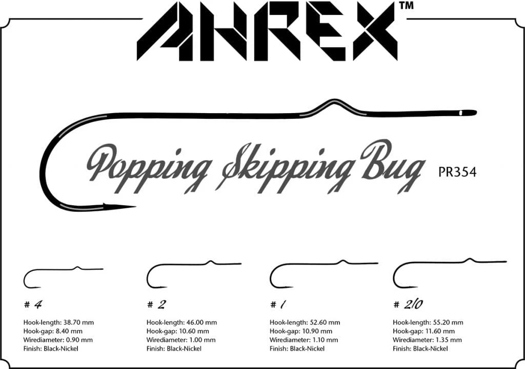Ahrex PR354 Long Shank Popping Skipping Bug Hooks - Image 6