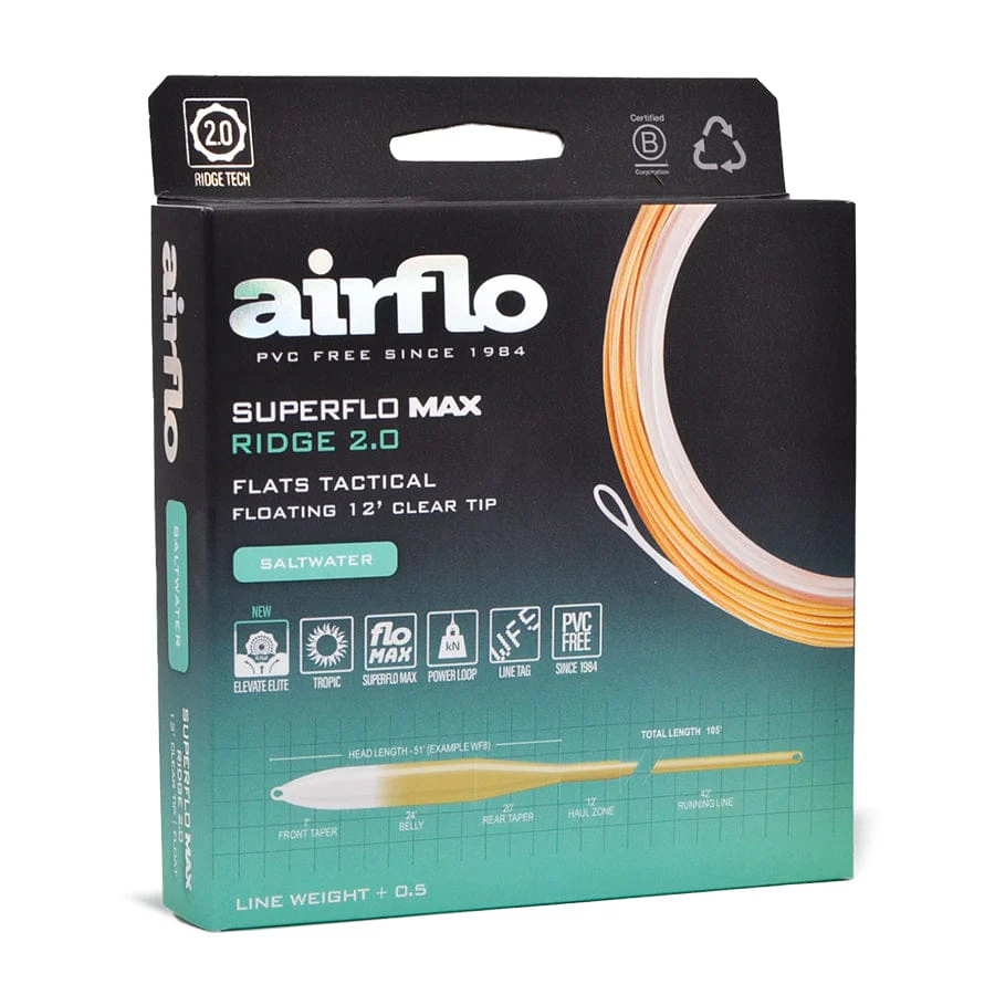 Airflo Superflo Max Ridge 2.0 Flats Tactical Taper Saltwater Fly Line