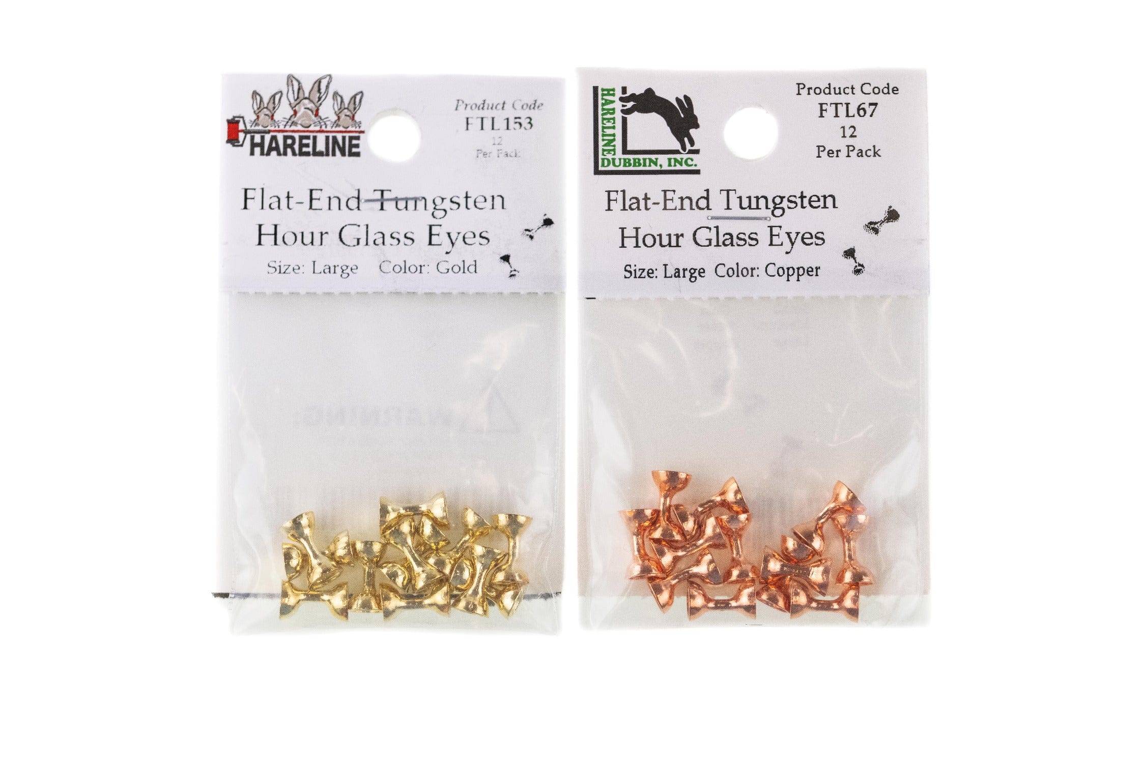 Hareline Flat-End Tungsten Hour Glass Eyes - Image 3