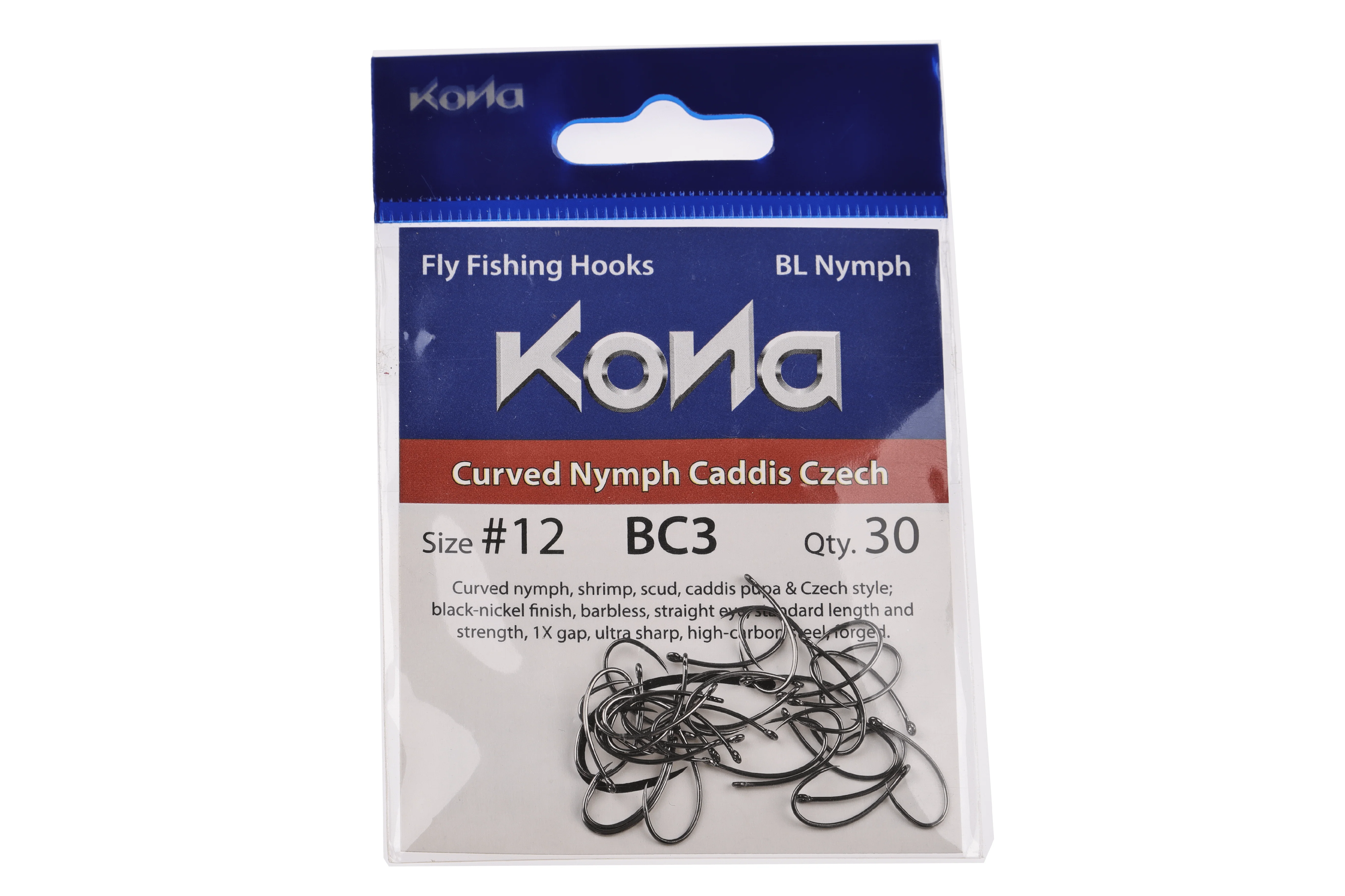 Kona BC2 Barbless Curved Nymph Emerger Shrimp Hooks - Image 4