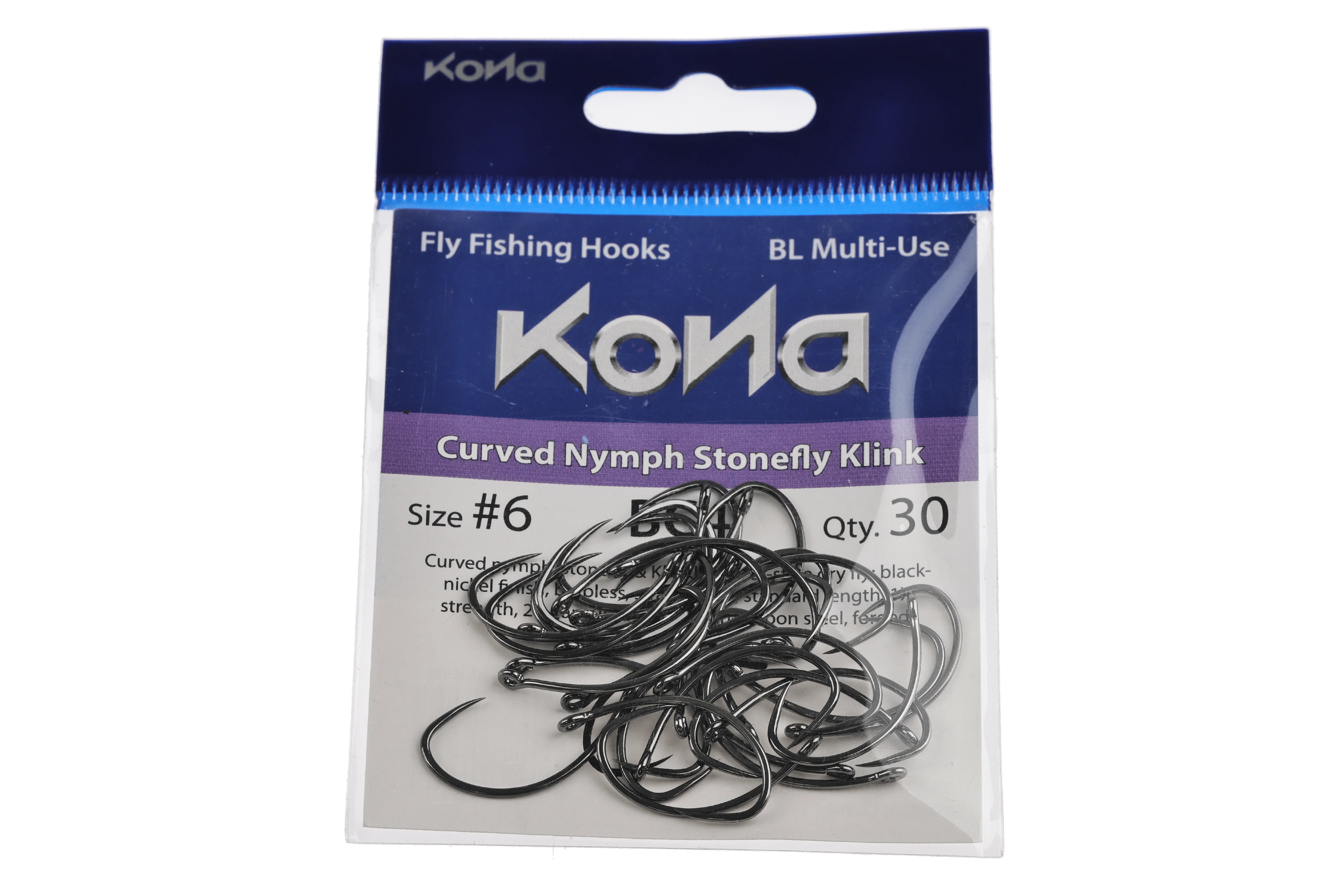 Kona BC4 Barbless Curved Nymph Stonefly Klink Hooks - Image 4