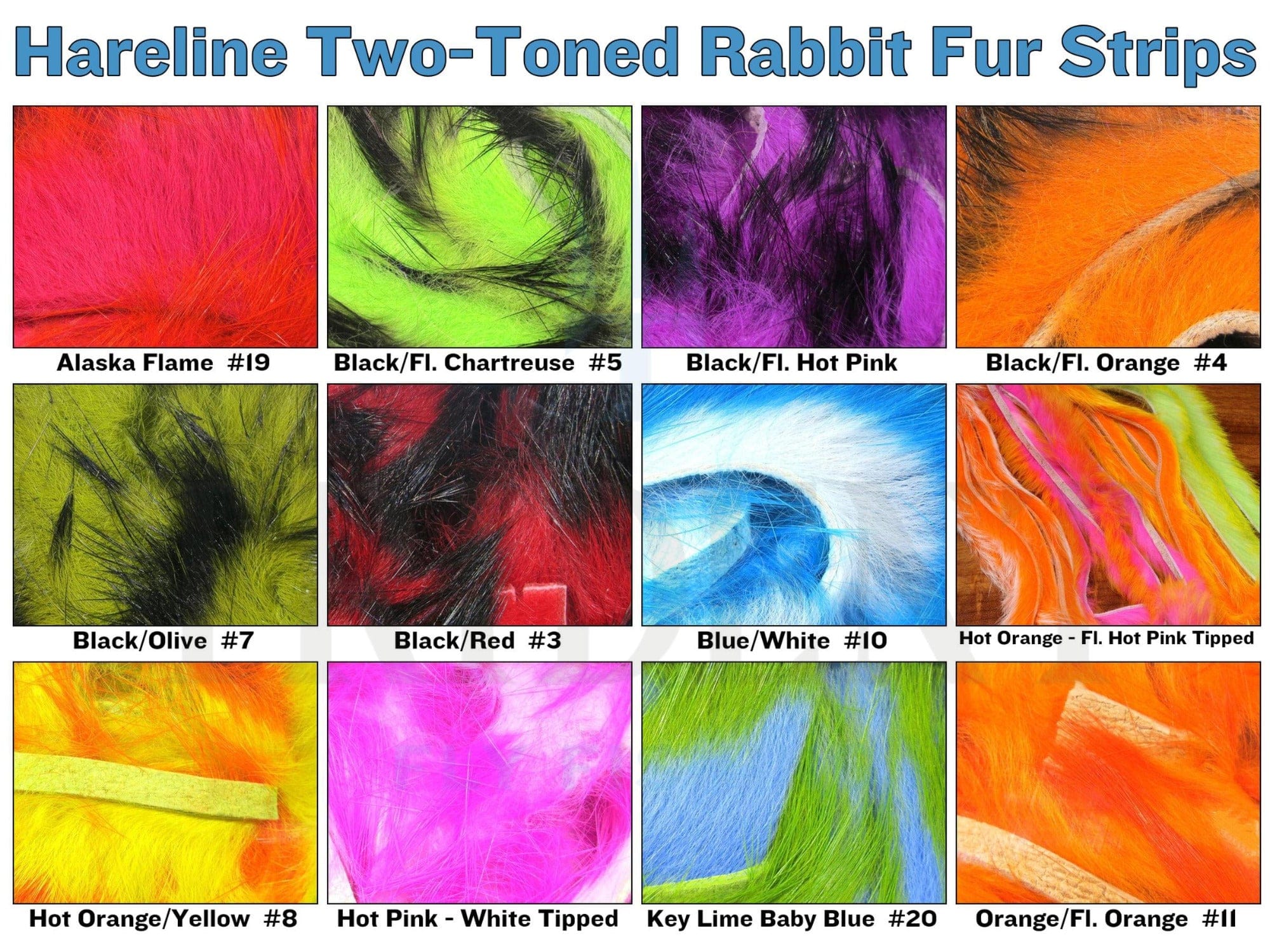 Spirit River UV2 Two-Tone Rabbit Fur Strips - Image 2